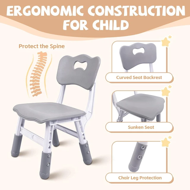 Alt view image 3 of 7 - Toddler Table and Chair Set, Graffiti Tabletop, 2 Chairs, Grey