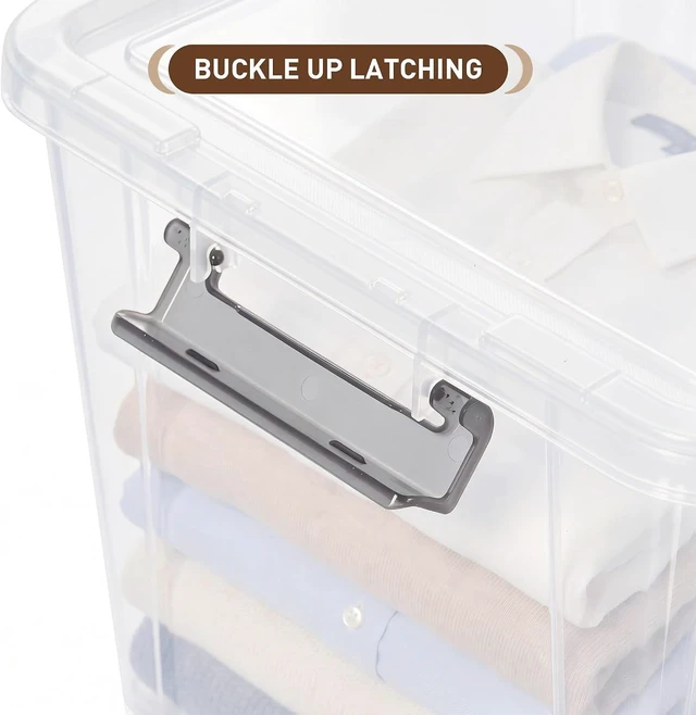 Alt view image 3 of 7 - 6 Packs 17 QT Plastic Storage Bins with Lids Large Stackable Storage Containers for Organizing Clear Storage Box for Garage, Closet, Classroom, Kitchen