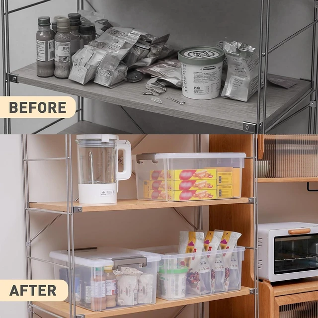 Alt view image 7 of 7 - 6 Packs 17 QT Plastic Storage Bins with Lids Large Stackable Storage Containers for Organizing Clear Storage Box for Garage, Closet, Classroom, Kitchen