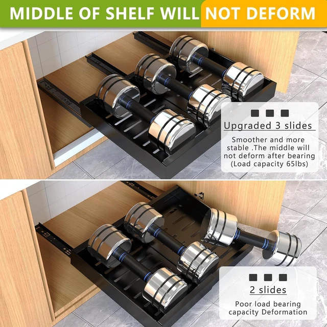 Alt view image 5 of 6 - 2 Pack Pull Out Cabinet Organizer,21" Deep Slide Out Drawer Organizers,No Drill Pull Out Drawers Adhesive with Nano Compatible Framed Cabinets Shelves for Kitchen Pantry Adjustable Width