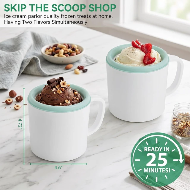 Alt view image 2 of 7 - Home Swirl Ice Cream Maker Machine with 2 Ice Cream Cup,0.9 quarts