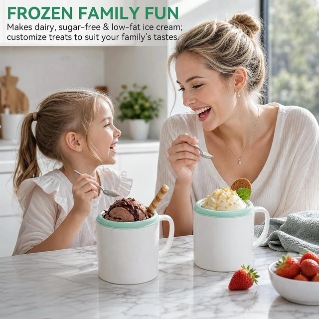 Alt view image 3 of 7 - Home Swirl Ice Cream Maker Machine with 2 Ice Cream Cup,0.9 quarts
