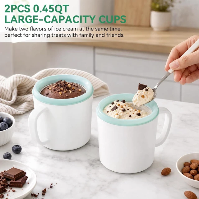 Alt view image 6 of 7 - Home Swirl Ice Cream Maker Machine with 2 Ice Cream Cup,0.9 quarts