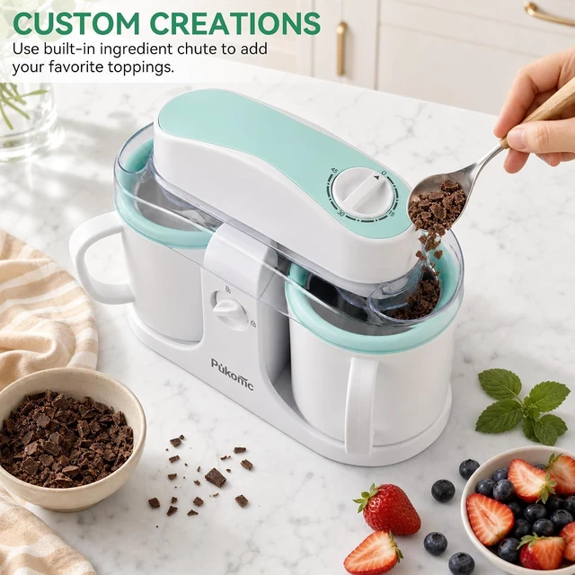 Alt view image 5 of 7 - Home Swirl Ice Cream Maker Machine with 2 Ice Cream Cup,0.9 quarts
