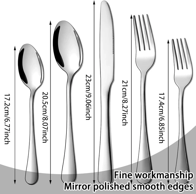 Alt view image 2 of 7 - Stainless Steel Flatware Set - Forks, Knives, and Spoons for Home and Restaurant Kitchen - Rust Resistant Cutlery Utensils (160, Silver)