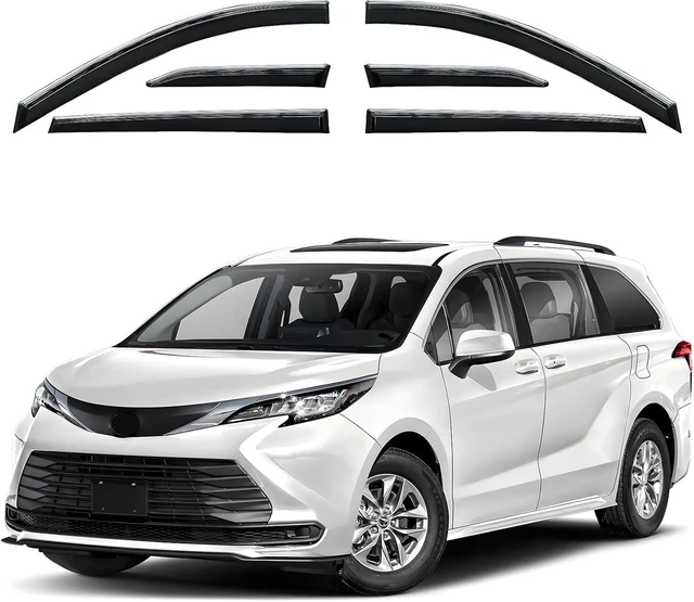 Main image of Rain Guards Window Visors for Toyota Sienna 2021-2026 6Pcs Chrome
