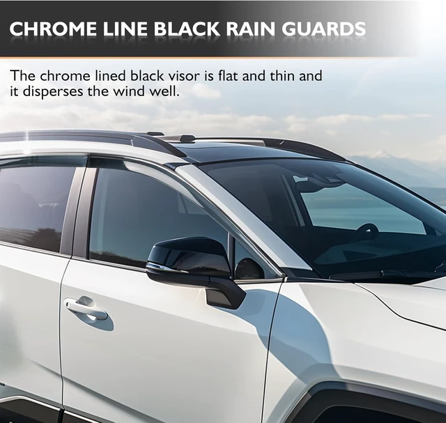 Alt view image 3 of 7 - Rain Guards Window Visors for Toyota Sienna 2021-2026 6Pcs Chrome