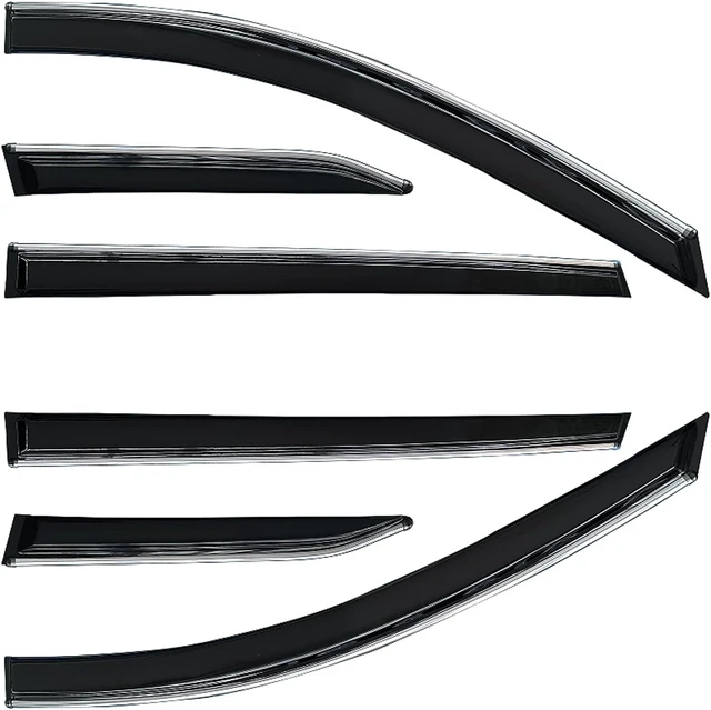 Alt view image 7 of 7 - Rain Guards Window Visors for Toyota Sienna 2021-2026 6Pcs Chrome
