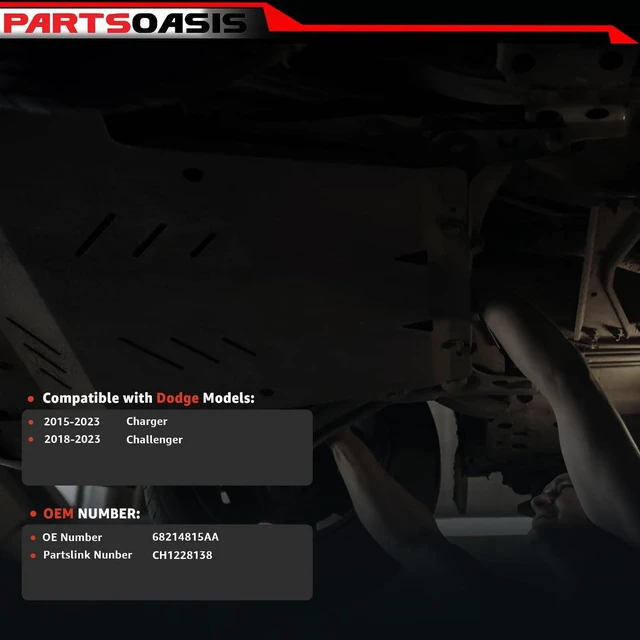 Alt view image 3 of 7 - Engine Splash Shield Under Cover Lower Center (Type 2) Replacement for Dodge Charger 2015-2023