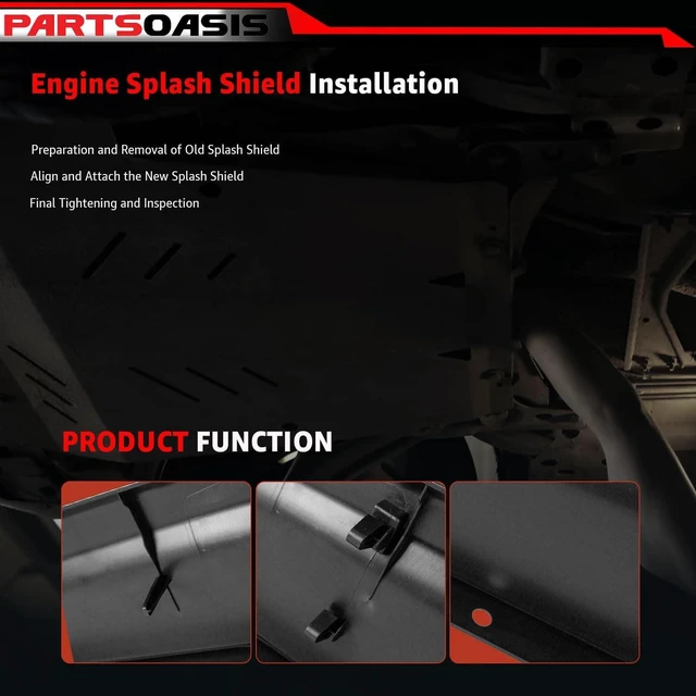 Alt view image 4 of 7 - Engine Splash Shield Under Cover Lower Center (Type 2) Replacement for Dodge Charger 2015-2023