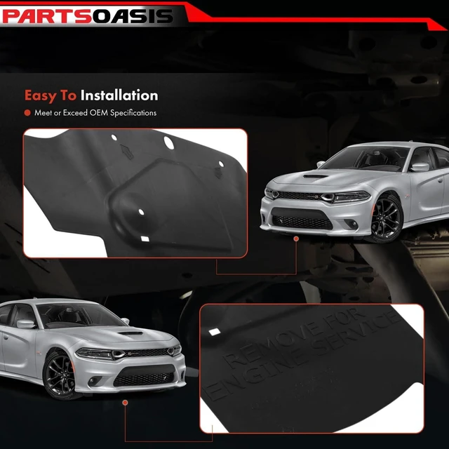 Alt view image 5 of 7 - Engine Splash Shield Under Cover Lower Center (Type 2) Replacement for Dodge Charger 2015-2023