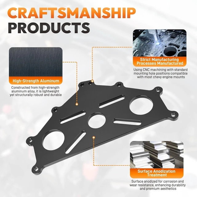 Alt view image 4 of 7 - Billet Aluminum Engine Safe Stand Adapter Plate