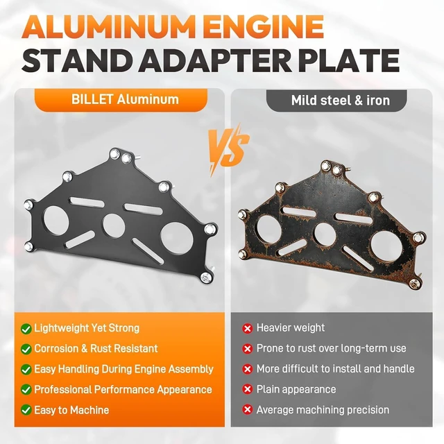 Alt view image 5 of 7 - Billet Aluminum Engine Safe Stand Adapter Plate
