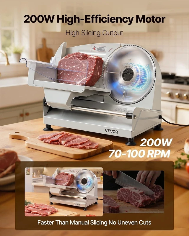 Alt view image 2 of 7 - Meat Slicer, 7.5" Electric Deli Slicer with SUS420 Blade
