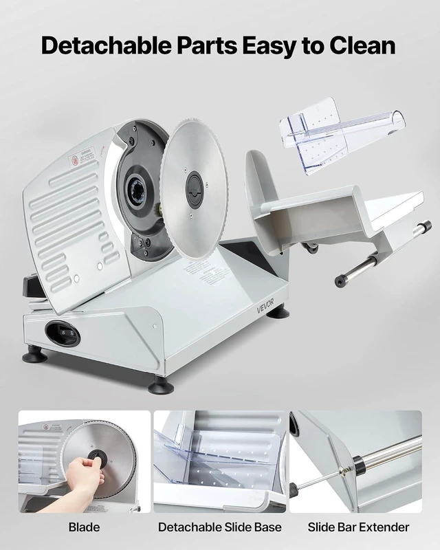 Alt view image 5 of 7 - Meat Slicer, 7.5" Electric Deli Slicer with SUS420 Blade