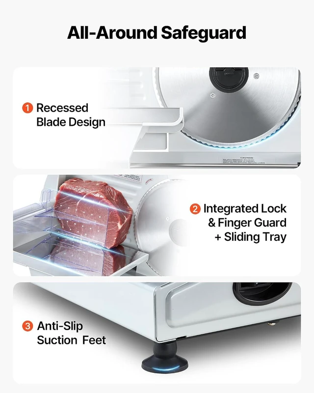Alt view image 6 of 7 - Meat Slicer, 7.5" Electric Deli Slicer with SUS420 Blade