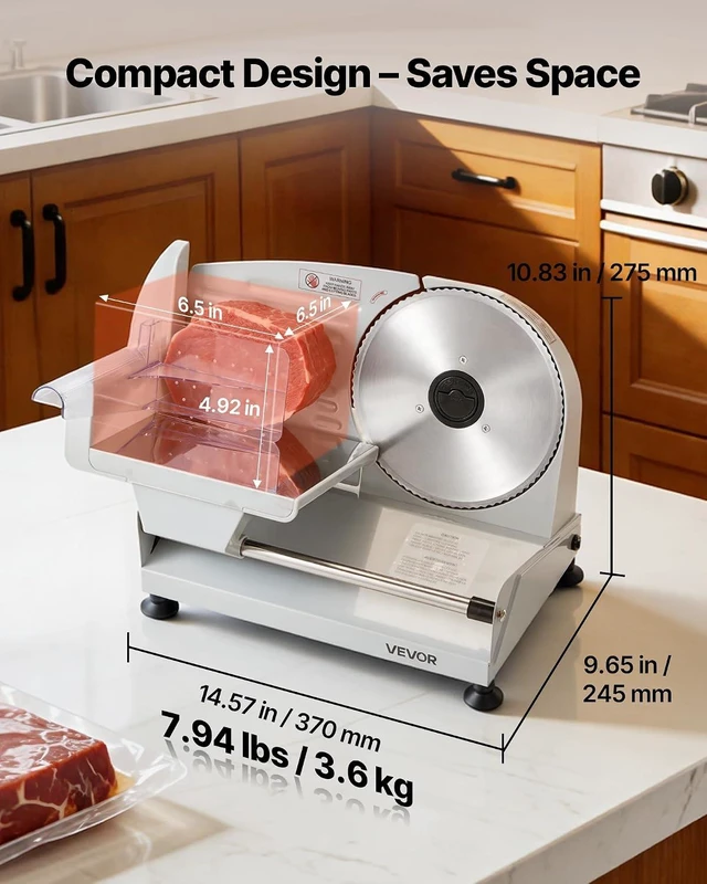 Alt view image 7 of 7 - Meat Slicer, 7.5" Electric Deli Slicer with SUS420 Blade