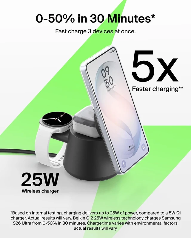 Alt view image 4 of 7 - Qi2.2 25W Magnetic Wireless Charging Station, 3 in 1 Charger