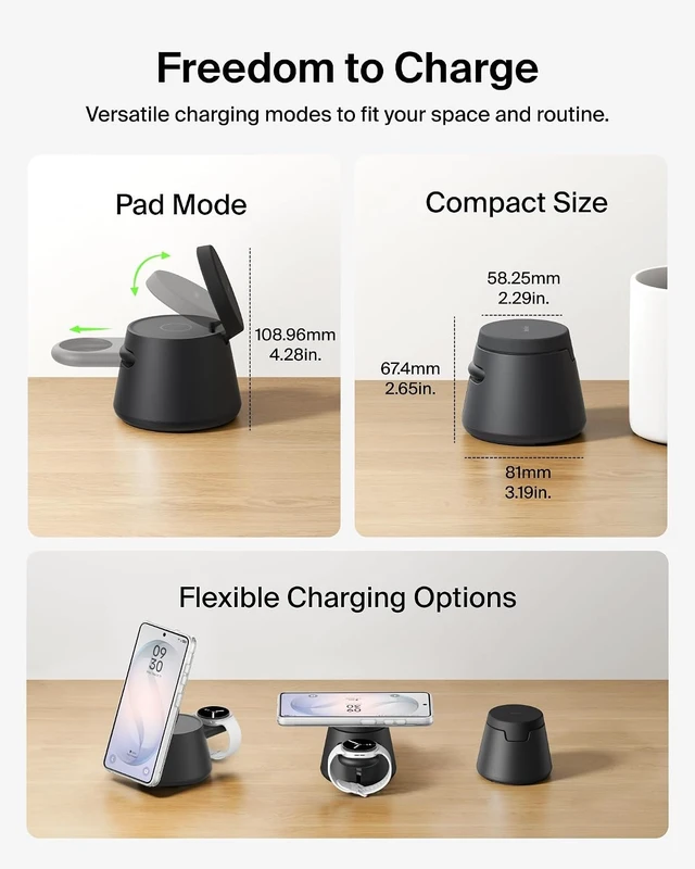Alt view image 6 of 7 - Qi2.2 25W Magnetic Wireless Charging Station, 3 in 1 Charger