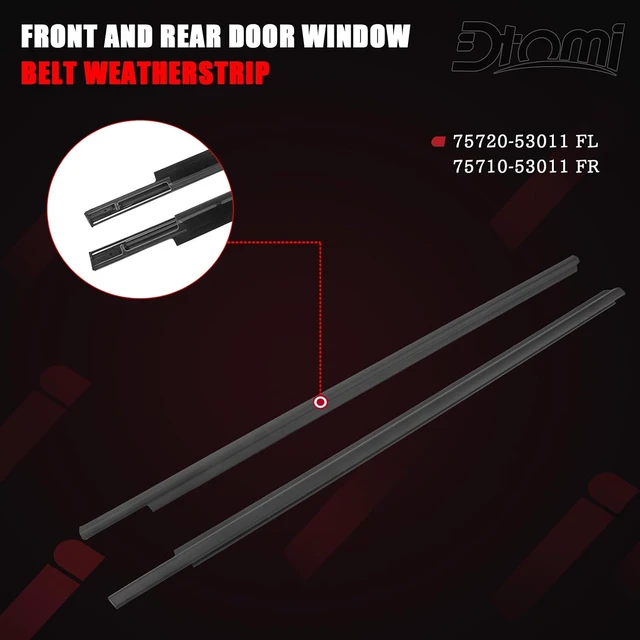 Alt view image 6 of 6 - 4PCS Window Weather Seal Belt, Door Glass Molding, 75740-53011