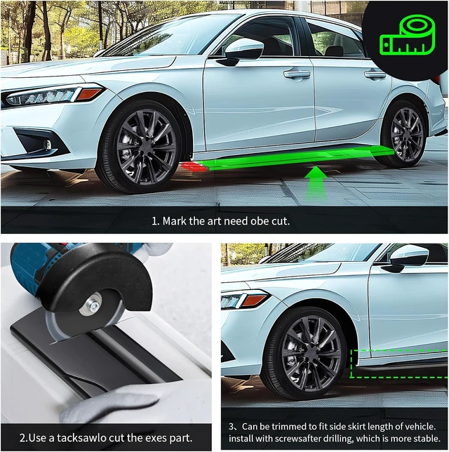 Alt view image 5 of 7 - 2PCS Universal Car Side Skirts, 86.6" Side Skirts Splitter Lip