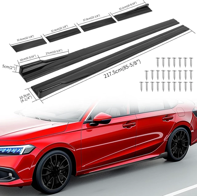 Alt view image 7 of 7 - 2PCS Universal Car Side Skirts, 86.6" Side Skirts Splitter Lip