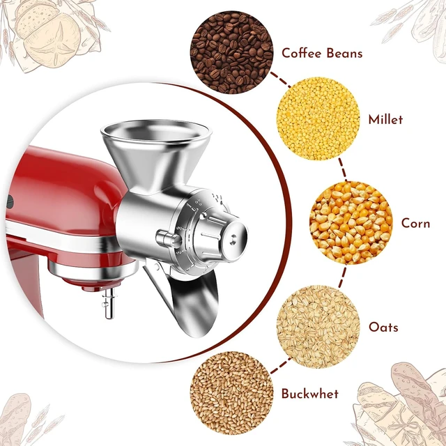 Alt view image 5 of 7 - Grain Mill Attachment for Kitchenaid Stand Mixer