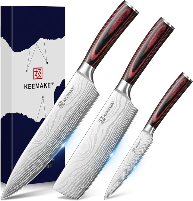 Main image of 3 Pieces Kitchen Knife Set, Professional Ultra Sharp Chef Knife Set