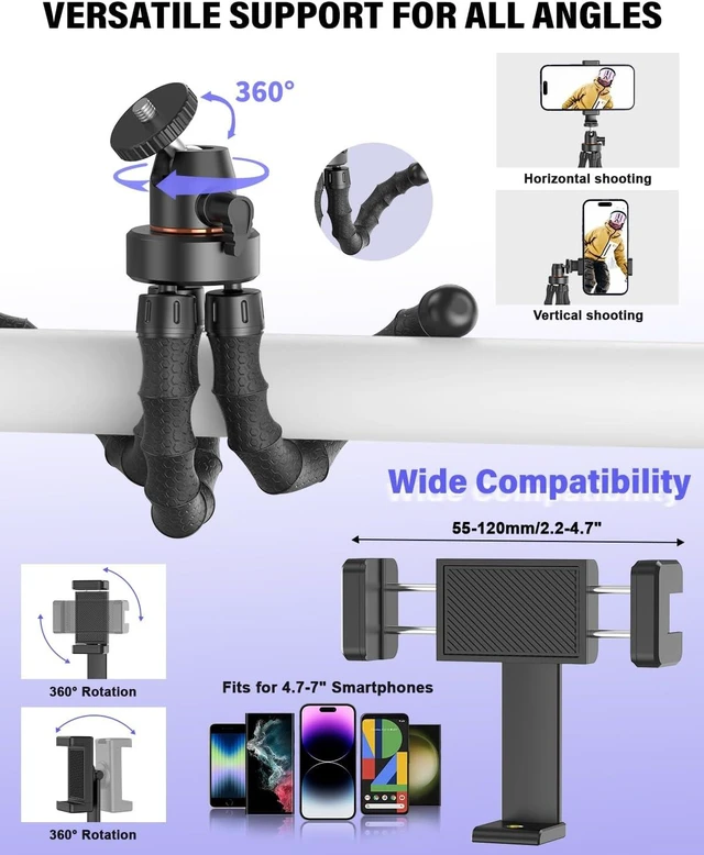 Alt view image 3 of 7 - Vlogging Kit for iPhone/Android, YouTube Starter Kit with Wireless Microphone/Camera Tripod/Flexible Tripod/RGB Fill Light, Content Creator Essentials Kits for TikTok Vlog Video Recording