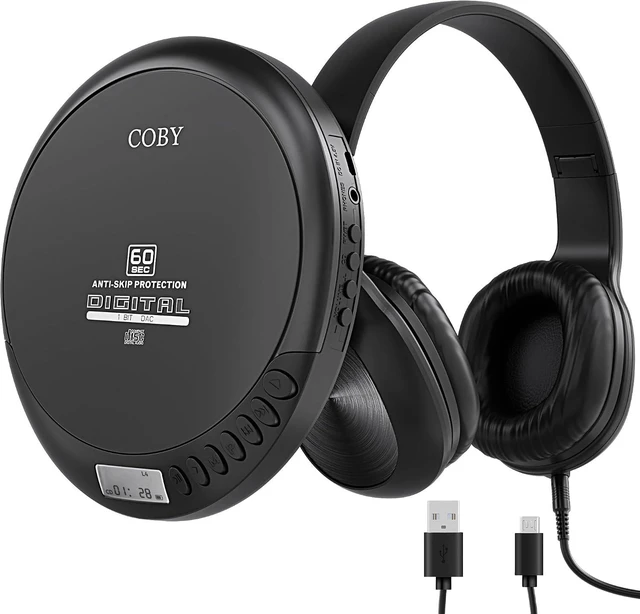 Main image of Portable CD Player with Headphones, FM Radio, MP3 Playback, Black