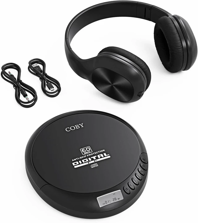 Alt view image 3 of 7 - Portable CD Player with Headphones, FM Radio, MP3 Playback, Black