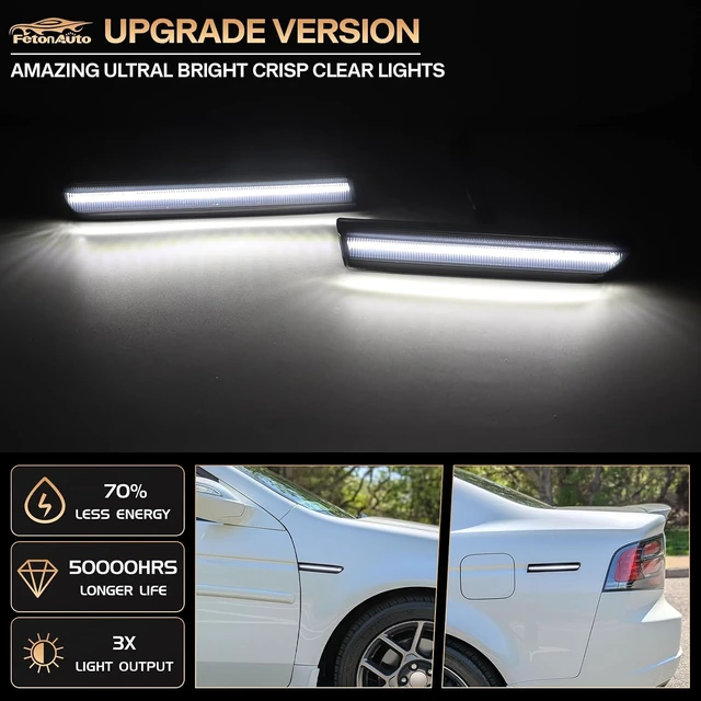 Alt view image 2 of 7 - Front Rear White LED Side Marker Lights Compatible with 2004-2008 Acura TL