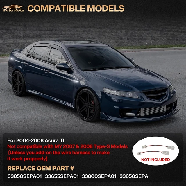 Alt view image 5 of 7 - Front Rear White LED Side Marker Lights Compatible with 2004-2008 Acura TL