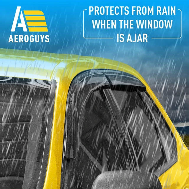 Alt view image 2 of 7 - Extra Durable Window Deflectors Tape-On Window Visors Rain Guards Fit for Ford Edge 2015-2024, Sun Visors, Wind Vent for Shades, Exterior Car Accessories - 6pcs. AG0499