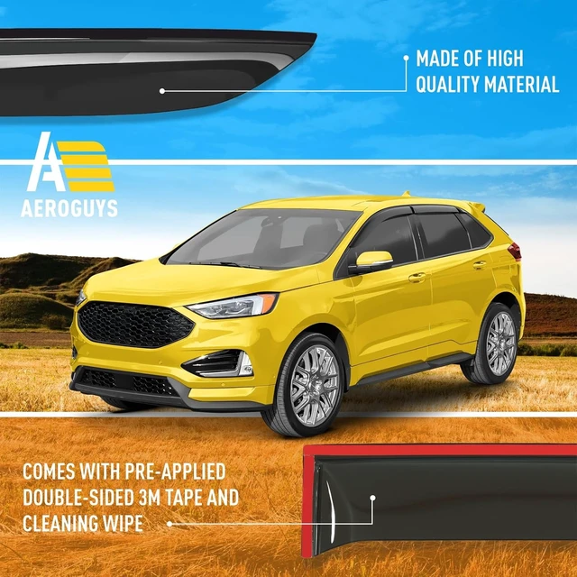 Alt view image 6 of 7 - Extra Durable Window Deflectors Tape-On Window Visors Rain Guards Fit for Ford Edge 2015-2024, Sun Visors, Wind Vent for Shades, Exterior Car Accessories - 6pcs. AG0499