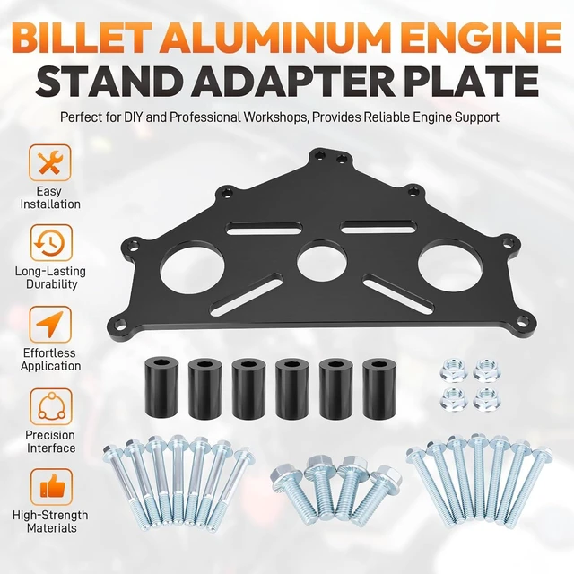 Alt view image 7 of 7 - Billet Aluminum Engine Safe Stand Adapter Plate