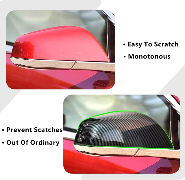 Alt view image 7 of 7 - Side Mirror Covers Caps for Tesla Model S 2014-2020 ABS Carbon