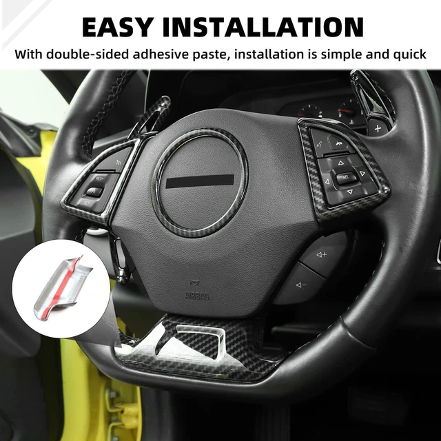 Alt view image 5 of 7 - 6PCS Full Set Interior Trim Kit for 2016-2026 Chevy Camaro SS ZL1 3LT, Center Console Navigation GPS Screen Panel Frame Gear Shift Cover Trim(Carbon Fiber, for 8" Screen)