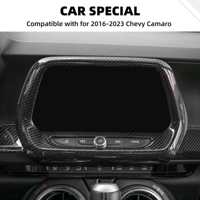 Alt view image 6 of 7 - 6PCS Full Set Interior Trim Kit for 2016-2026 Chevy Camaro SS ZL1 3LT, Center Console Navigation GPS Screen Panel Frame Gear Shift Cover Trim(Carbon Fiber, for 8" Screen)