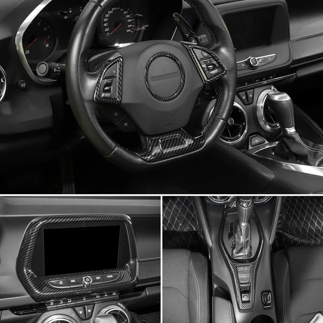 Alt view image 7 of 7 - 6PCS Full Set Interior Trim Kit for 2016-2026 Chevy Camaro SS ZL1 3LT, Center Console Navigation GPS Screen Panel Frame Gear Shift Cover Trim(Carbon Fiber, for 8" Screen)