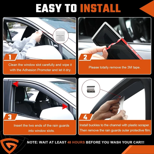 Alt view image 7 of 7 - in-Channel Rain Guards Compatible with Nissan Rogue 2021-2026 4 PCS