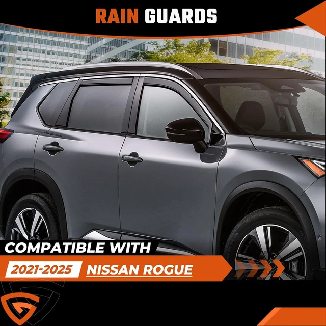 Alt view image 3 of 7 - in-Channel Rain Guards Compatible with Nissan Rogue 2021-2026 4 PCS