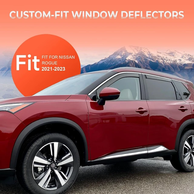 Alt view image 3 of 7 - in-Channel Rain Guards Fit for Nissan Rogue 2021 2022 2023 2024 2025 2026