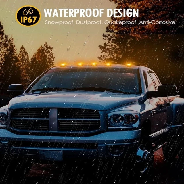 Alt view image 7 of 7 - 2026 Upgrade Solar Cab Lights for Trucks - No Drill Roof LED Marker Lights with Vibration Sensor