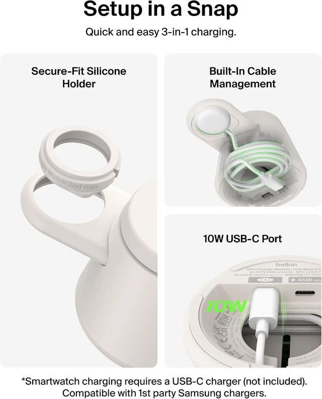 Alt view image 3 of 7 - Qi2.2 25W Magnetic Wireless Charging Station, 3 in 1 Charger