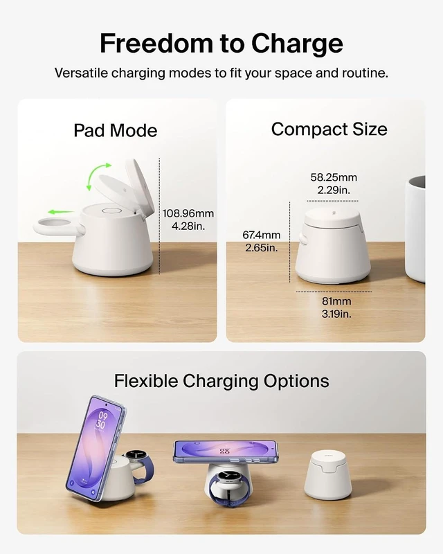 Alt view image 6 of 7 - Qi2.2 25W Magnetic Wireless Charging Station, 3 in 1 Charger