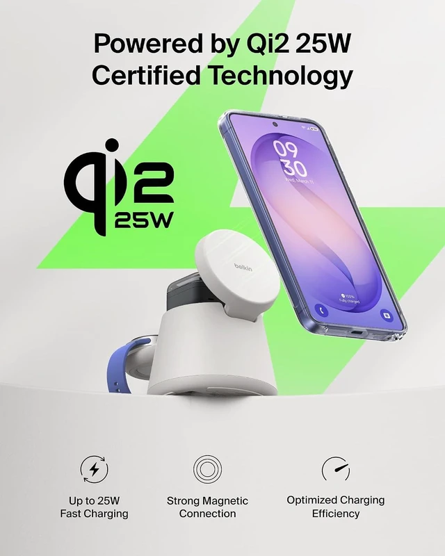 Alt view image 7 of 7 - Qi2.2 25W Magnetic Wireless Charging Station, 3 in 1 Charger