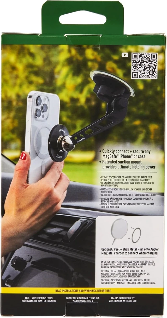 Alt view image 6 of 7 - Steelie Windshield Kit - Magnetic Cell Phone Holder for Car Accessories - Sturdy Car Windshield Mount for Cell Phones - Orbiter Plus