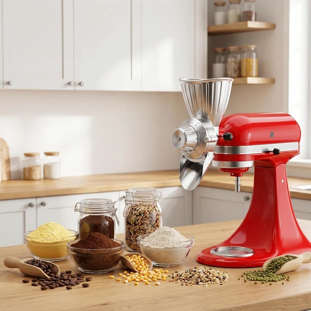 Alt view image 2 of 7 - Grain Mill Attachment for KitchenAid Stand Mixer, All Metal
