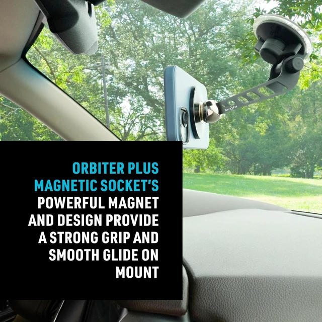 Alt view image 5 of 7 - Steelie Windshield Kit - Magnetic Cell Phone Holder for Car Accessories - Sturdy Car Windshield Mount for Cell Phones - Orbiter Plus